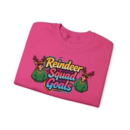 Reindeer Squad Goals Sweatshirt - Funny Christmas Crewneck | Loom Noir