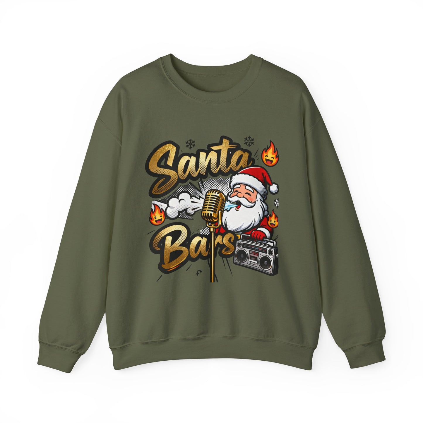 Santa Bars Sweatshirt - Funny Christmas Rap Crewneck | Loom Noir