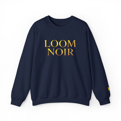 Gothic Gold Script Crewneck - Loom Noir Streetwear Sweatshirt