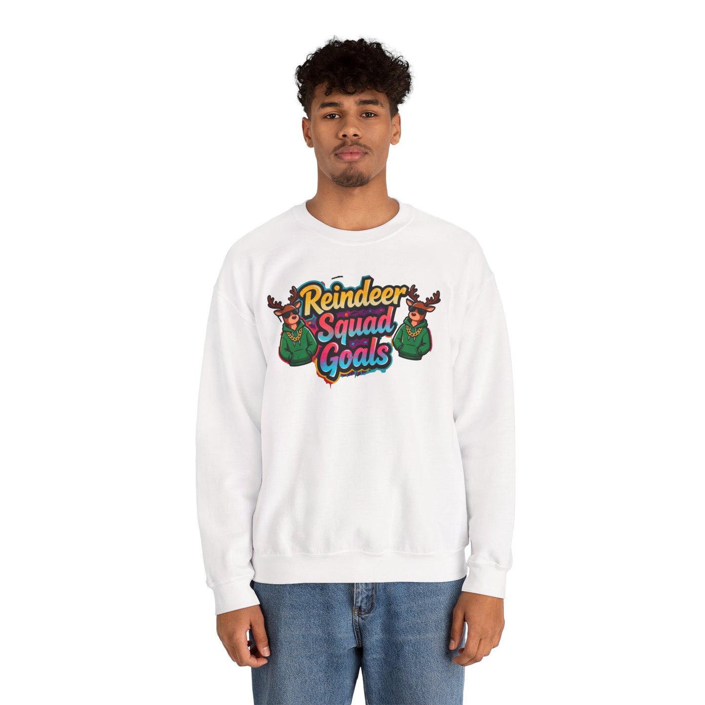 Reindeer Squad Goals Sweatshirt - Funny Christmas Crewneck | Loom Noir