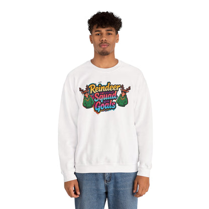 Reindeer Squad Goals Sweatshirt - Funny Christmas Crewneck | Loom Noir