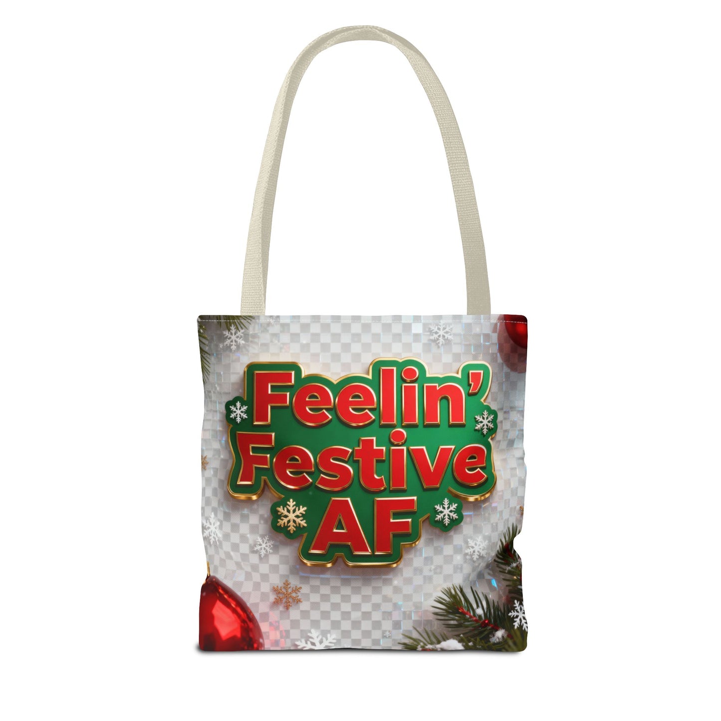 Feelin' Festive AF Tote Bag - Holiday Shopping Bag | Loom Noir