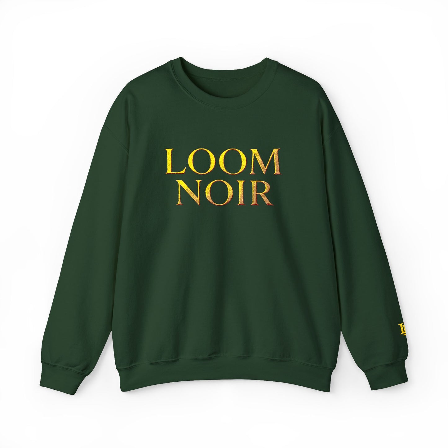 Gothic Gold Script Crewneck - Loom Noir Streetwear Sweatshirt