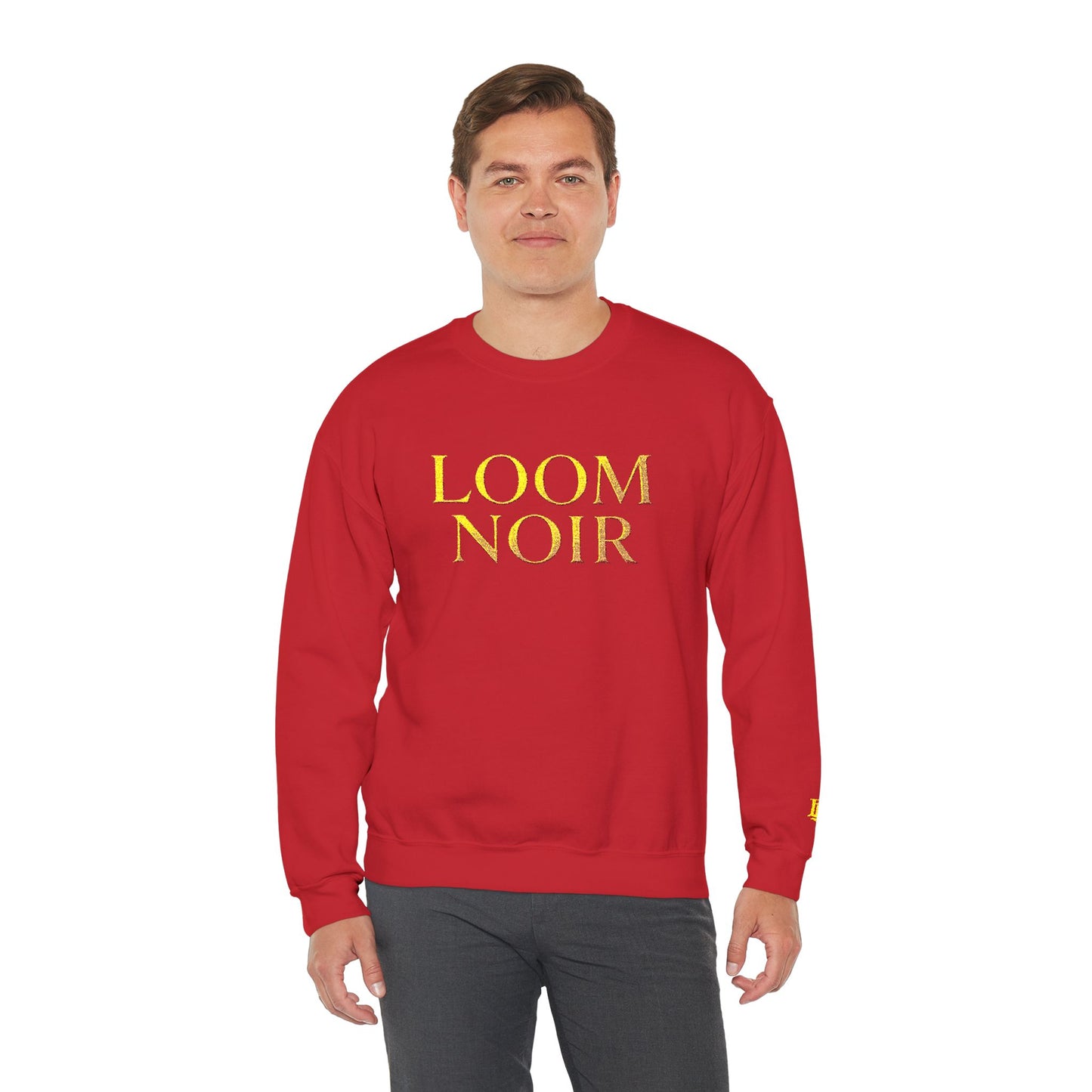 Gothic Gold Script Crewneck - Loom Noir Streetwear Sweatshirt