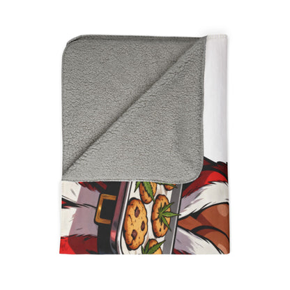 Mrs. Claus Got Cookies Sherpa Blanket | Retro Pinup Holiday Throw
