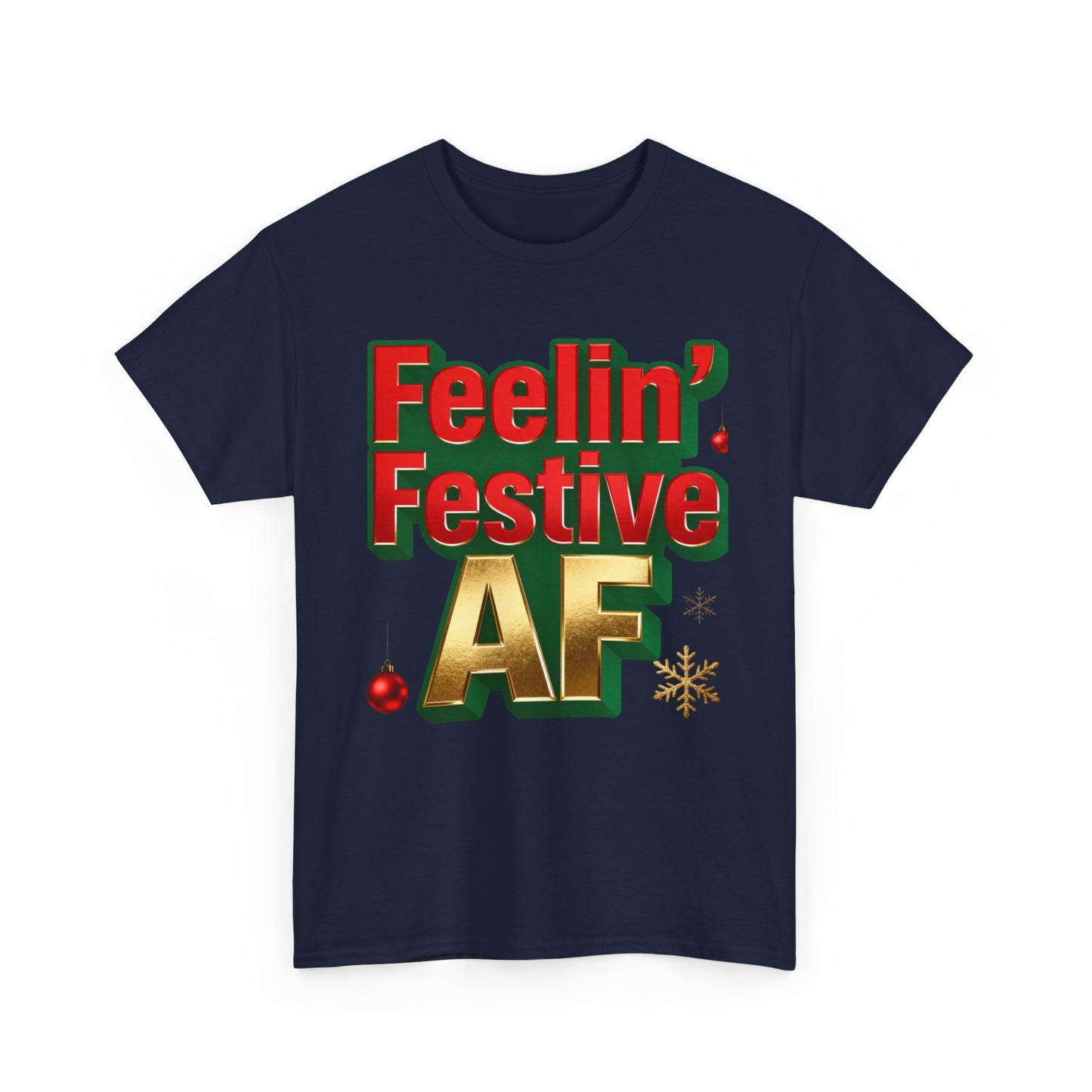 Festive AF Unisex T-Shirt - Funny Christmas Tee | Loom Noir