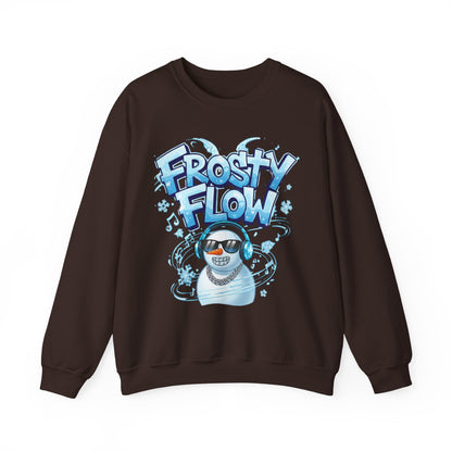Frosty Flow Sweatshirt - Cool Snowman Graphic Crewneck | Loom Noir