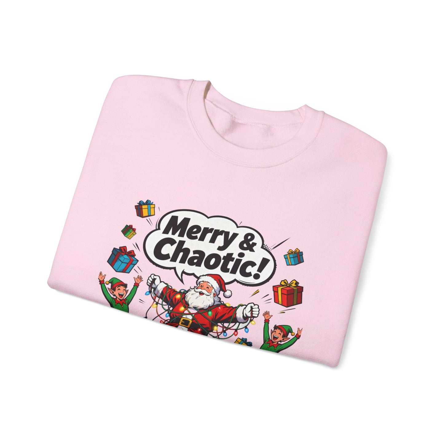 Merry & Chaotic Santa Christmas Crewneck Sweatshirt
