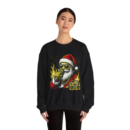 Santa Rapper Holiday Sweatshirt - Hip Hop Christmas Crewneck | Loom Noir