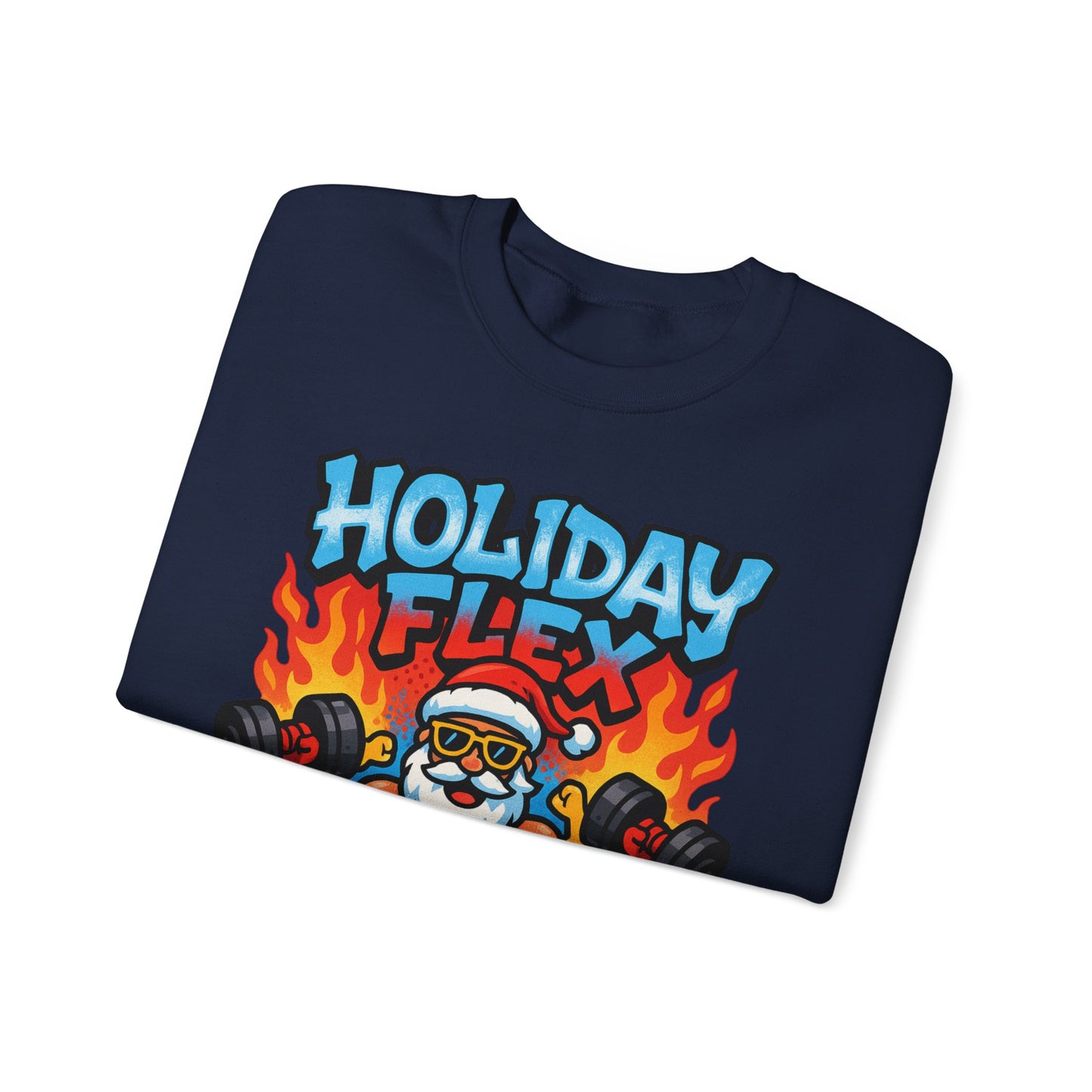 Holiday Flex Fit Santa Sweatshirt - Funny Christmas Crewneck | Loom Noir