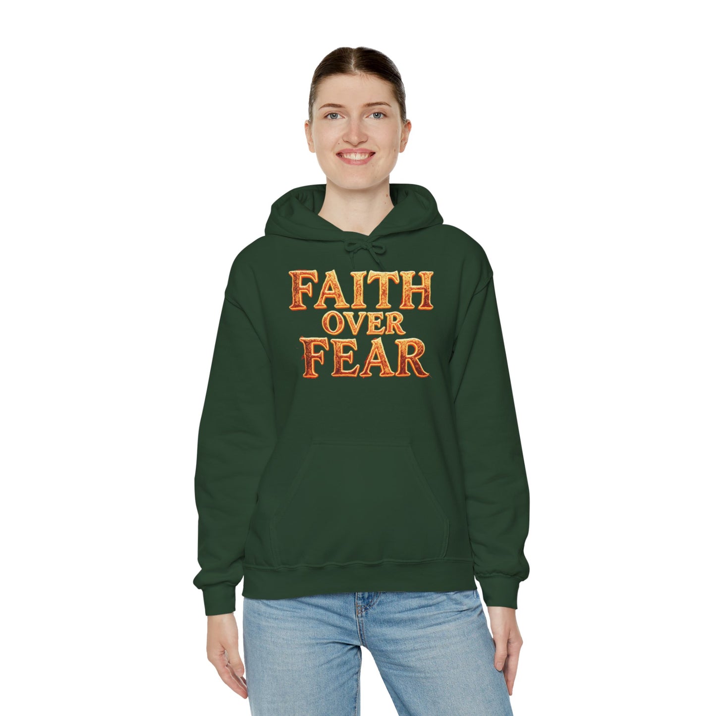 Faith Over Fear Hoodie Pullover - Christian Streetwear | Loom Noir