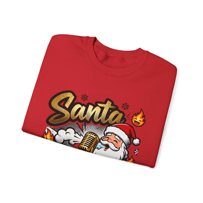 Santa Bars Sweatshirt - Funny Christmas Rap Crewneck | Loom Noir