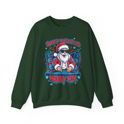 DJ Santa Merry Mix Sweatshirt - Naughty or Nice Beats Christmas | Loom Noir