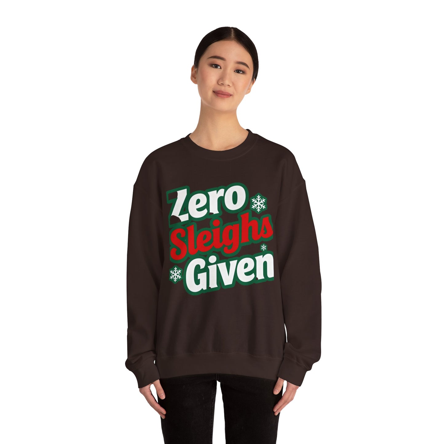 Zero Sleighs Given Sweatshirt - Funny Christmas Crewneck | Loom Noir