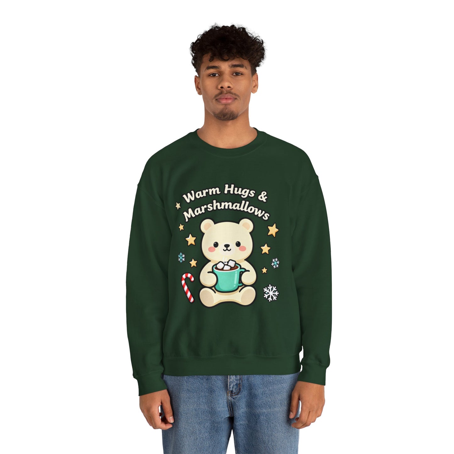 Cute Bear Hot Cocoa Sweatshirt - Warm Hugs & Marshmallows | Loom Noir