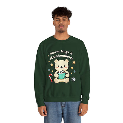 Cute Bear Hot Cocoa Sweatshirt - Warm Hugs & Marshmallows | Loom Noir
