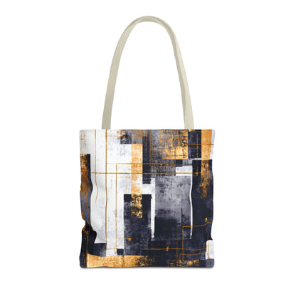 Modern Gold & Navy Tote Bag - Stylish Shopping Bag | Loom Noir