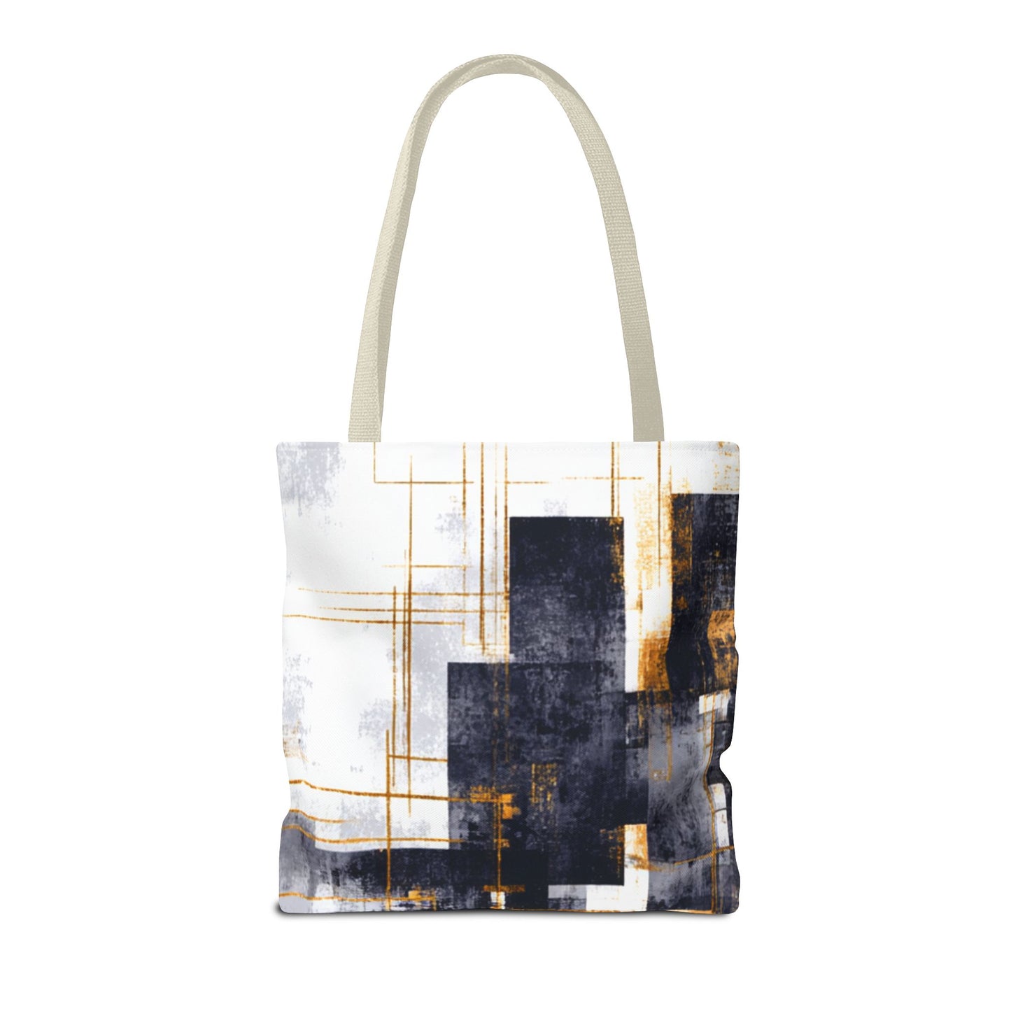 Modern Gold & Navy Tote Bag - Stylish Shopping Bag | Loom Noir