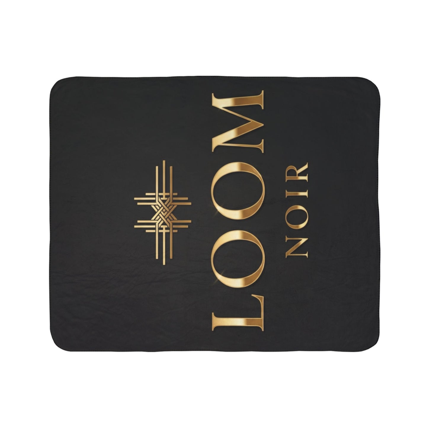 Loom Noir Sherpa Blanket | Luxurious Black & Gold Plush Throw