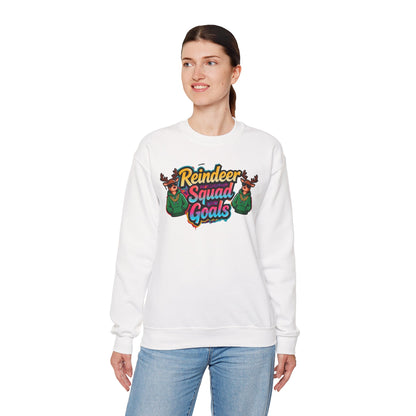 Reindeer Squad Goals Sweatshirt - Funny Christmas Crewneck | Loom Noir