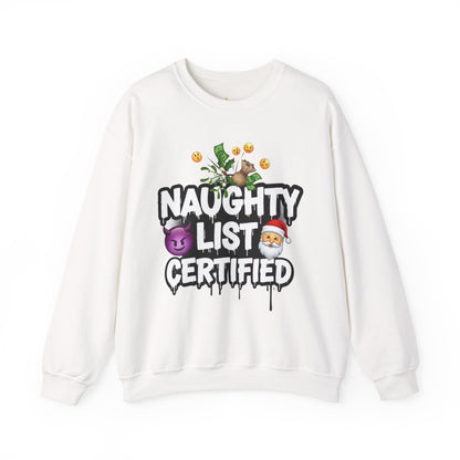 Naughty List Certified Sweatshirt - Funny Christmas Crewneck | Loom Noir