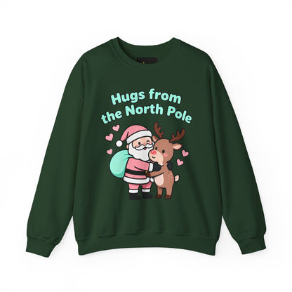 Christmas Sweatshirt Santa & Reindeer - Holiday Crewneck | Loom Noir