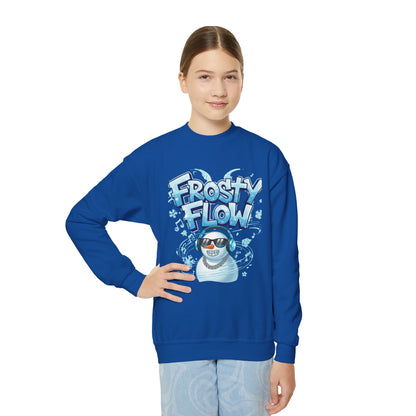 Frosty Flow Youth Sweatshirt - Kids Snowman Pullover | Loom Noir