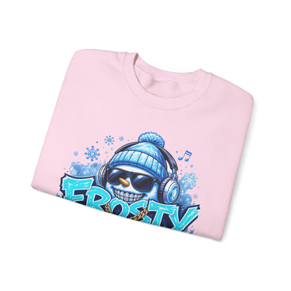 Frosty Flow Sweatshirt - Unisex Snowman Crewneck | Loom Noir