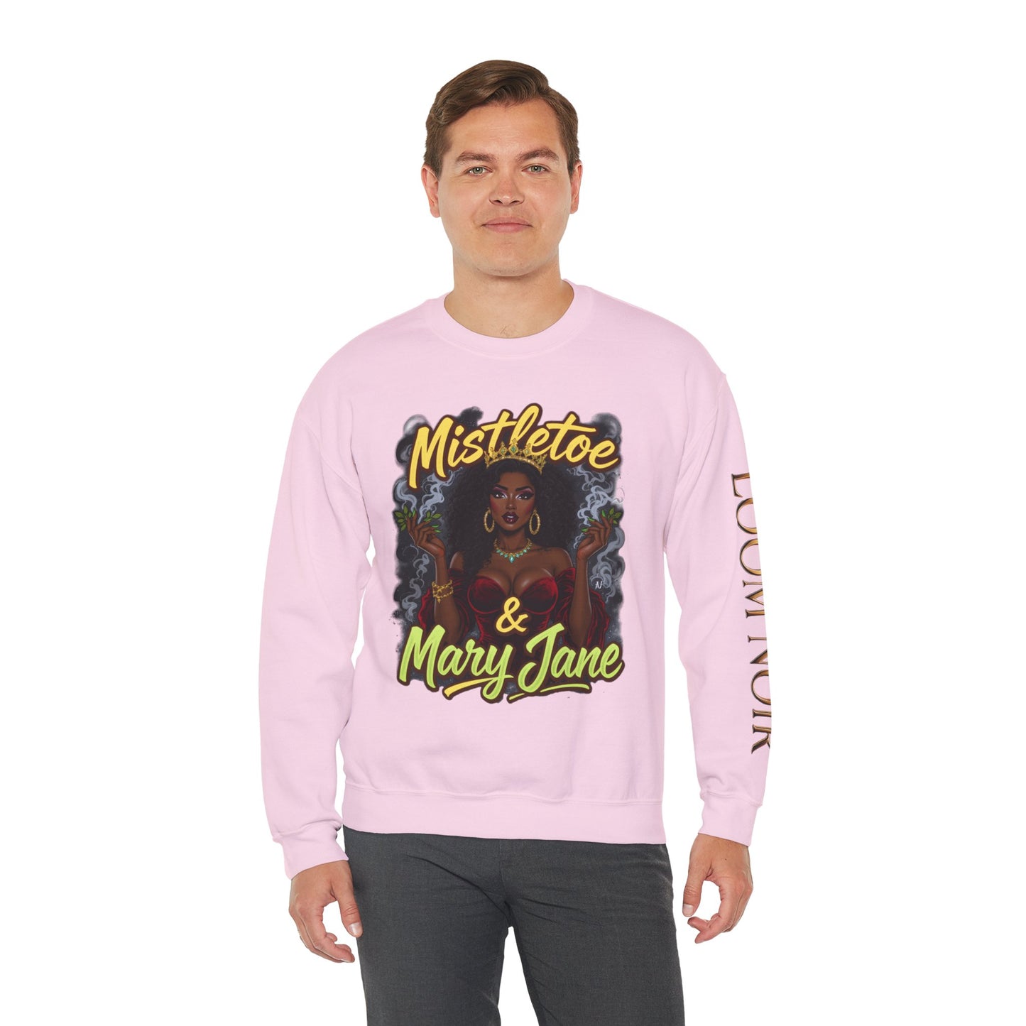 Mistletoe & Mary Jane Crewneck | Cannabis Holiday Sweatshirt