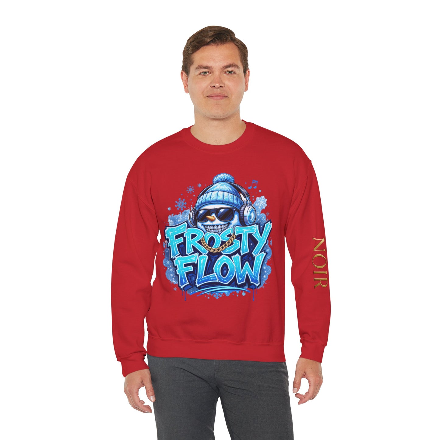 Frosty Flow Sweatshirt - Unisex Snowman Crewneck | Loom Noir