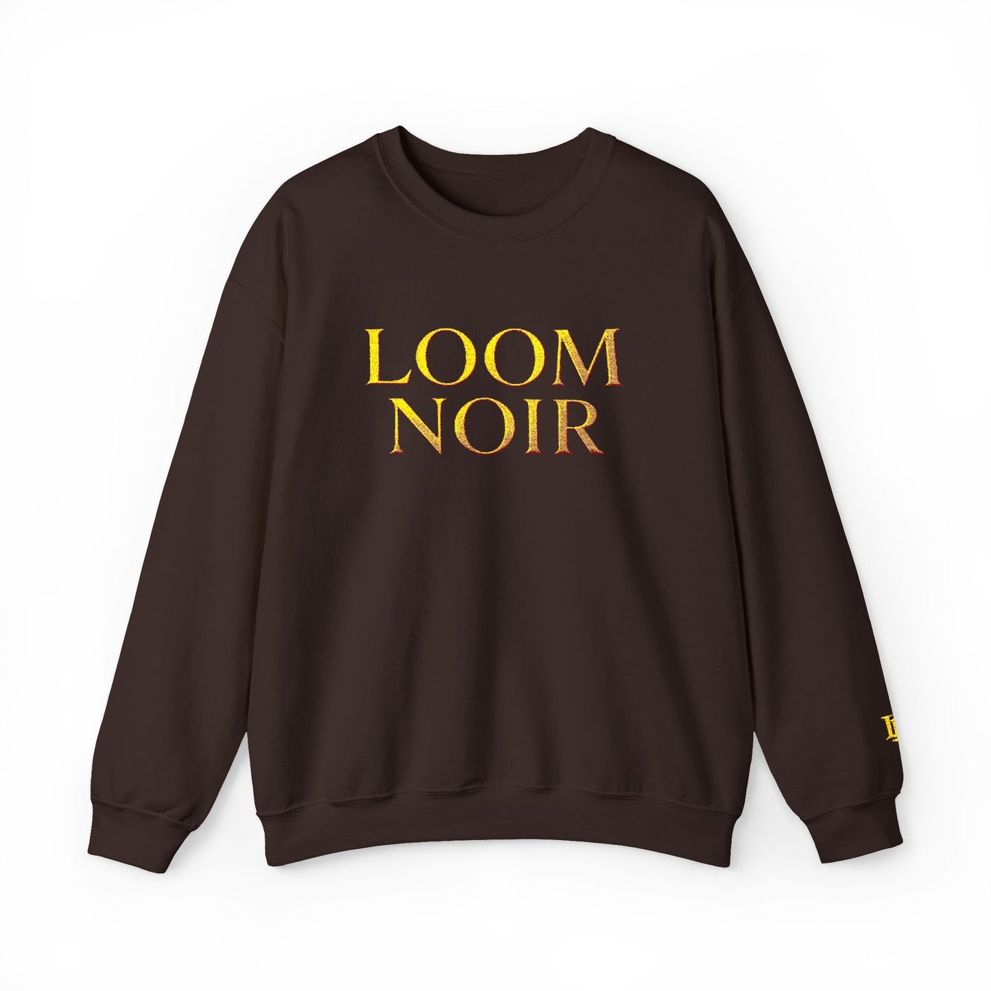 Gothic Gold Script Crewneck - Loom Noir Streetwear Sweatshirt