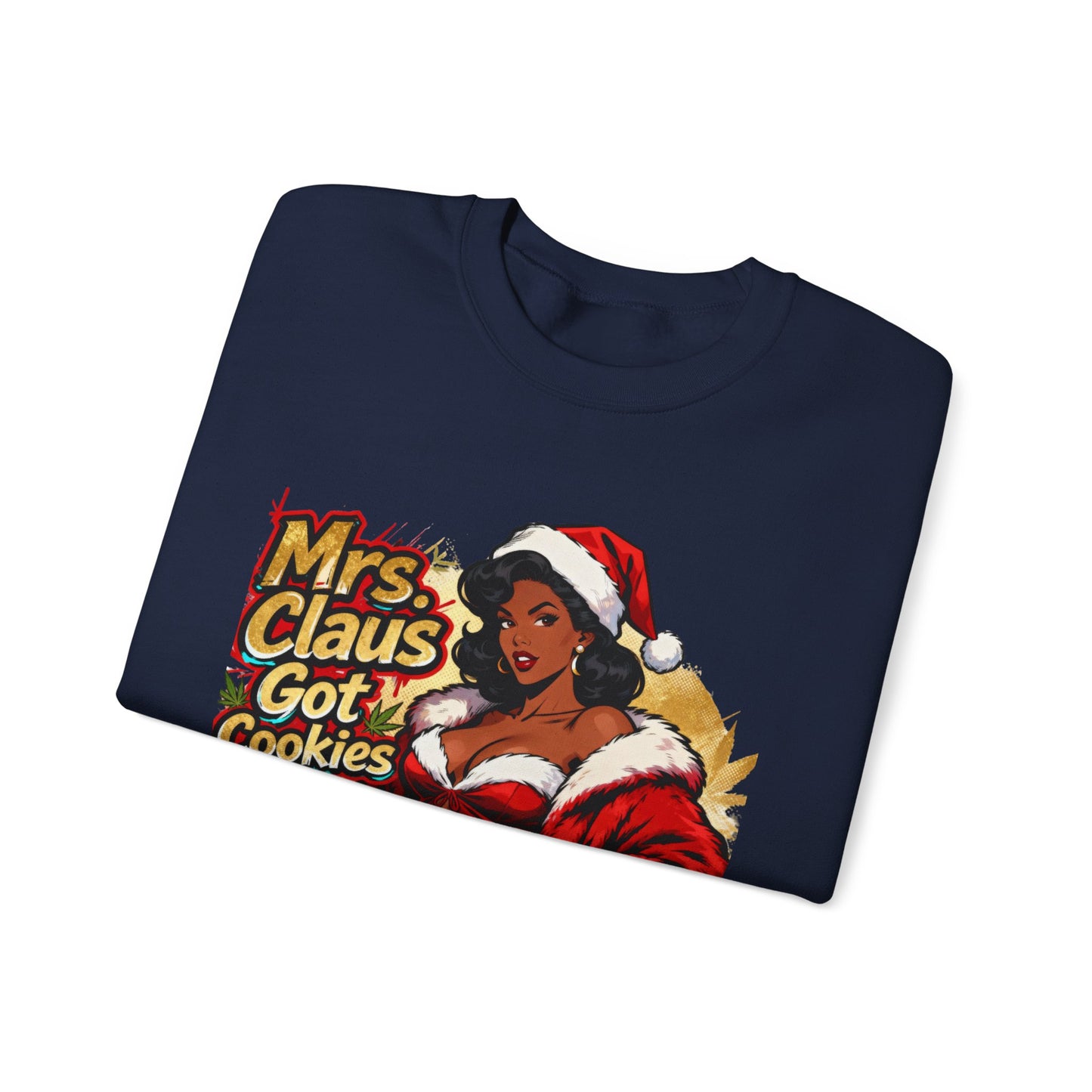 Mrs. Claus Got Cookies Sweatshirt - Retro Pinup Christmas Crewneck | Loom Noir