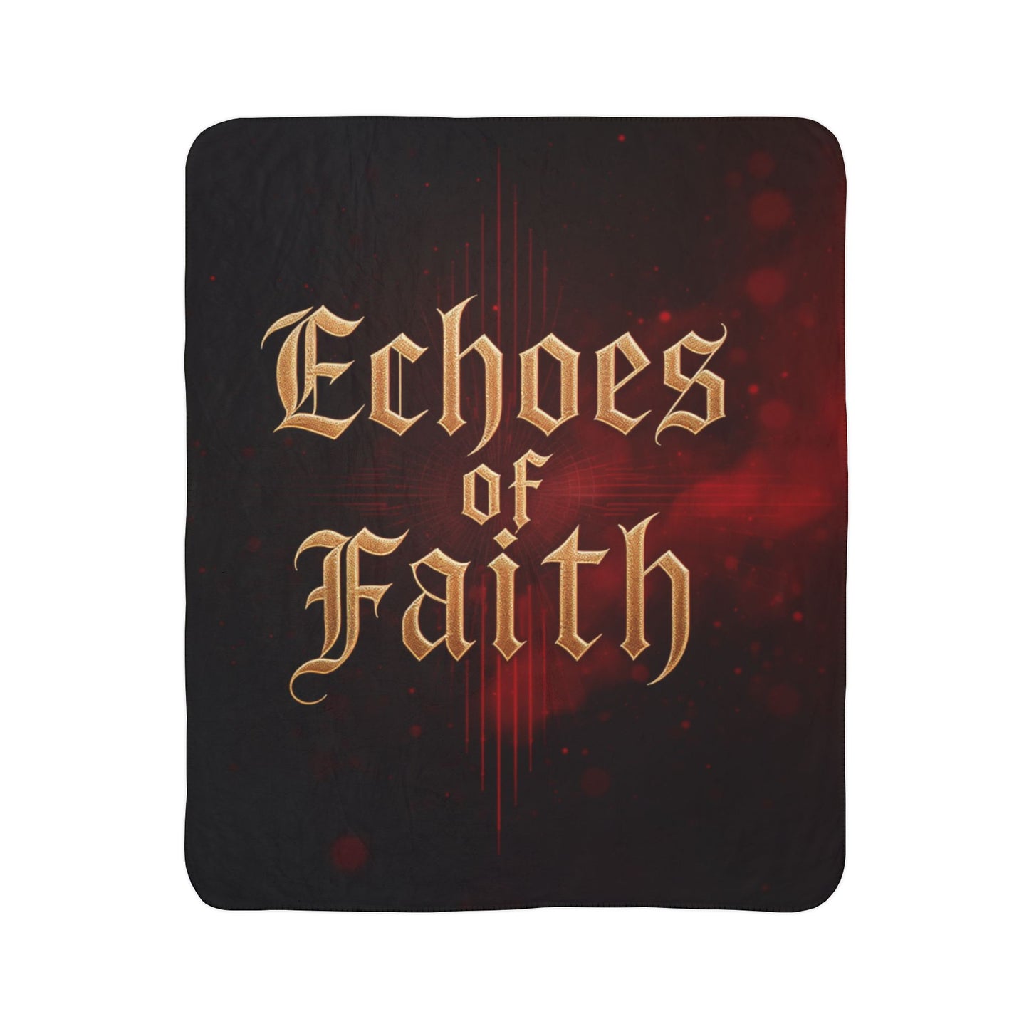 Echoes of Faith Sherpa Blanket | Religious Throw with Gothic Gold Text