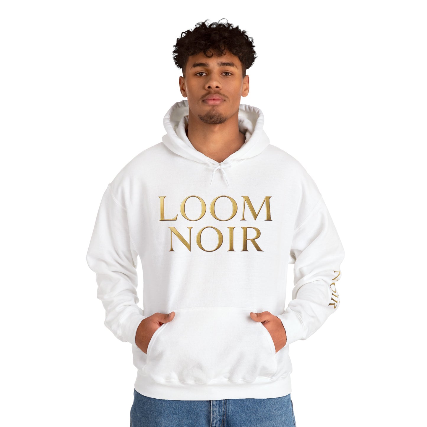Gold-Print Hoodie - Premium Streetwear | Loom Noir