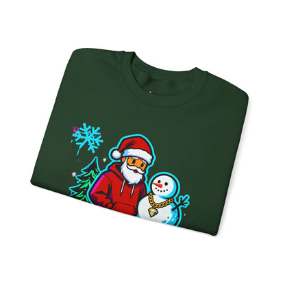 North Pole Trap House Sweatshirt - Funny Santa Christmas Crewneck | Loom Noir