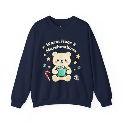 Cute Bear Hot Cocoa Sweatshirt - Warm Hugs & Marshmallows | Loom Noir