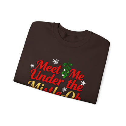 Meet Me Under the Mistle-OH Sweatshirt - Funny Christmas Crewneck | Loom Noir
