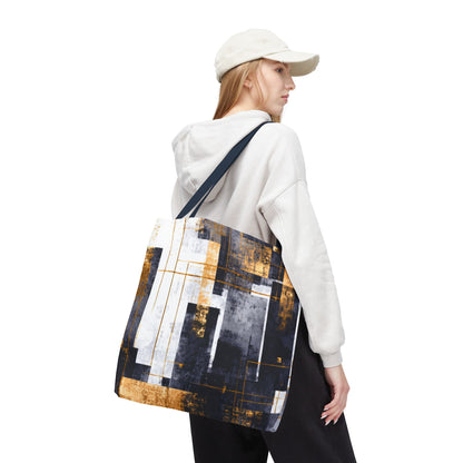Modern Gold & Navy Tote Bag - Stylish Shopping Bag | Loom Noir