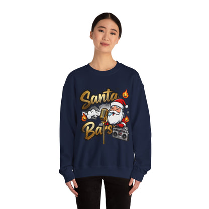 Santa Bars Sweatshirt - Funny Christmas Rap Crewneck | Loom Noir