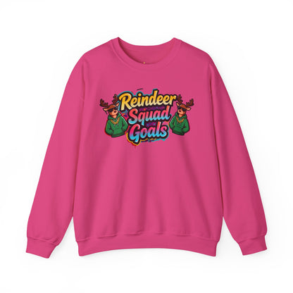 Reindeer Squad Goals Sweatshirt - Funny Christmas Crewneck | Loom Noir