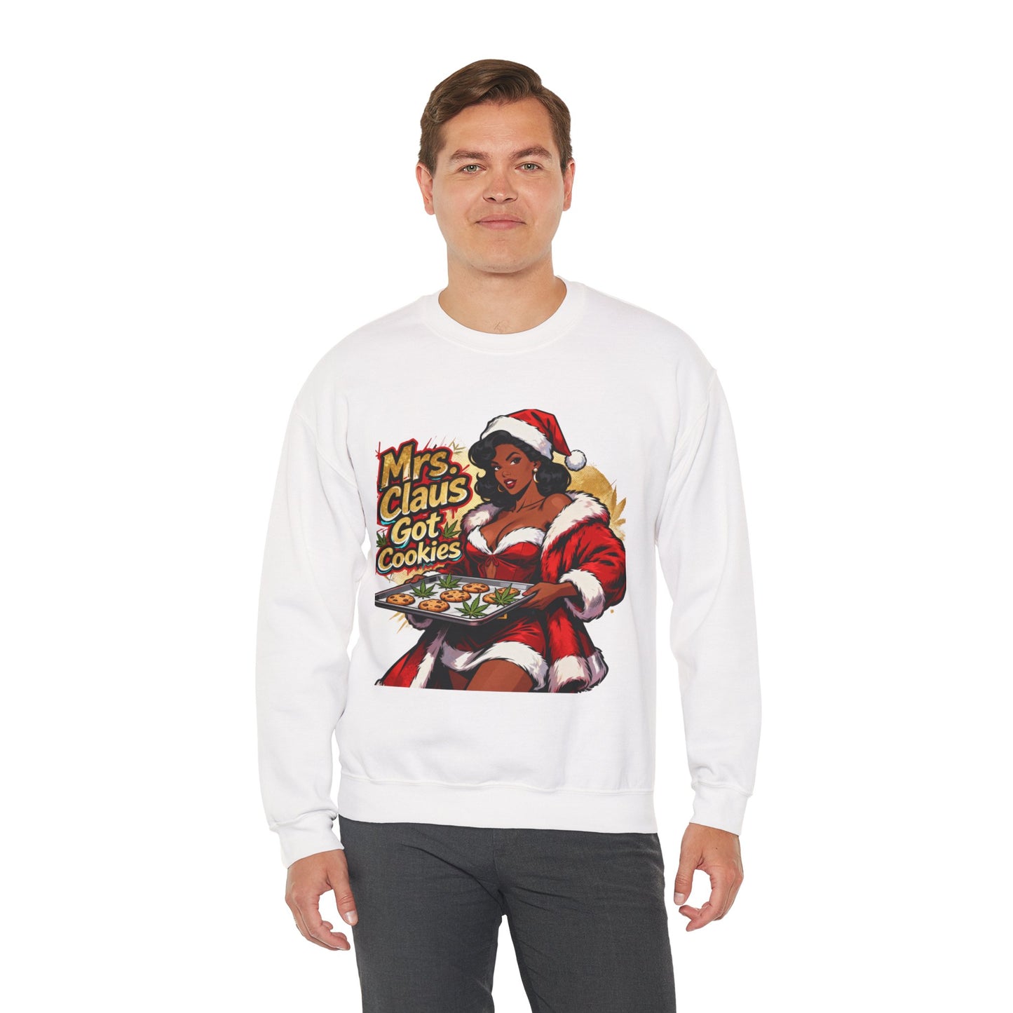 Mrs. Claus Got Cookies Sweatshirt - Retro Pinup Christmas Crewneck | Loom Noir