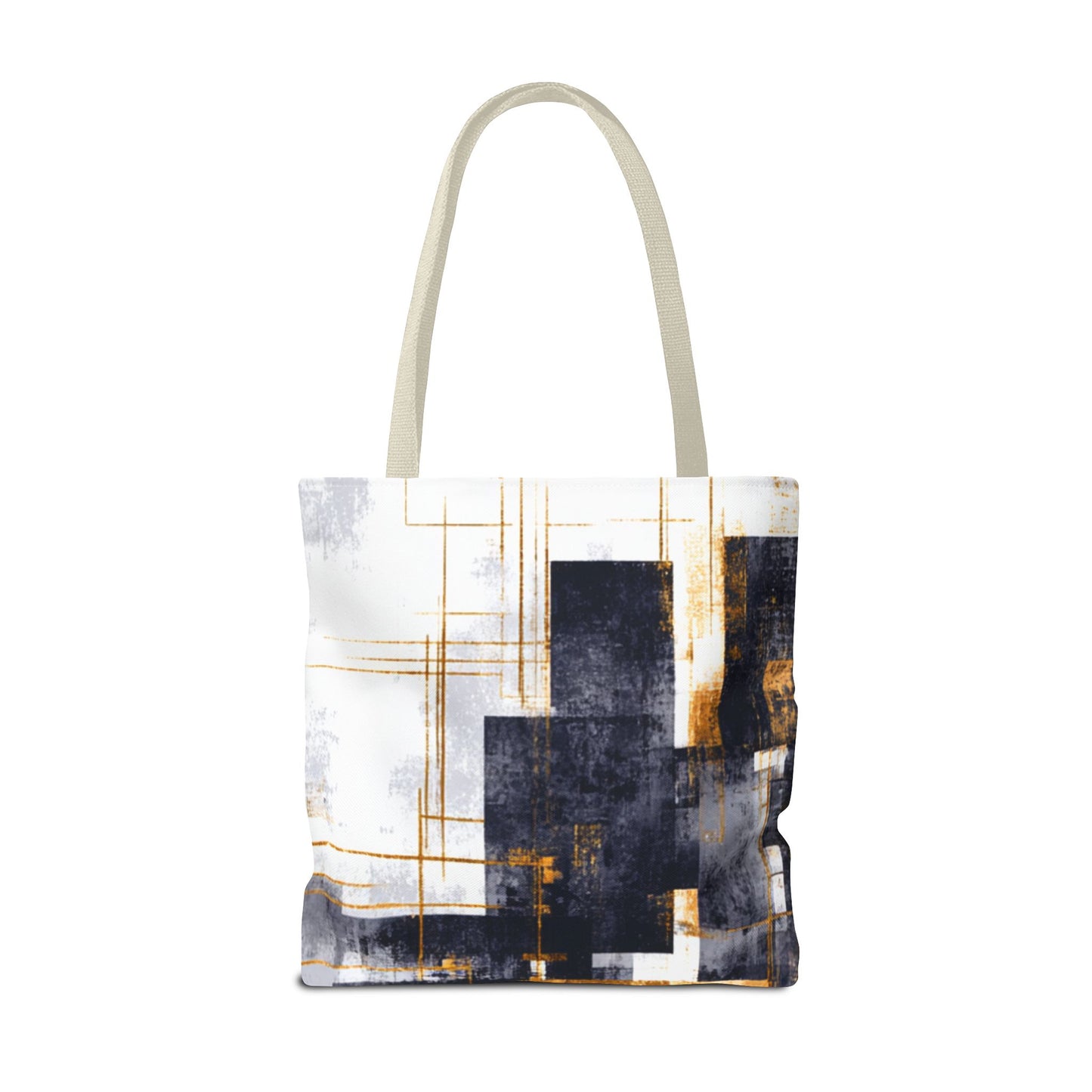 Modern Gold & Navy Tote Bag - Stylish Shopping Bag | Loom Noir