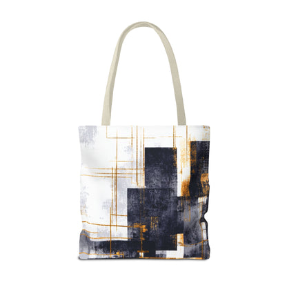 Modern Gold & Navy Tote Bag - Stylish Shopping Bag | Loom Noir