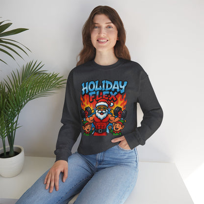 Holiday Flex Sweatshirt - Funny Christmas Fitness Crewneck | Loom Noir
