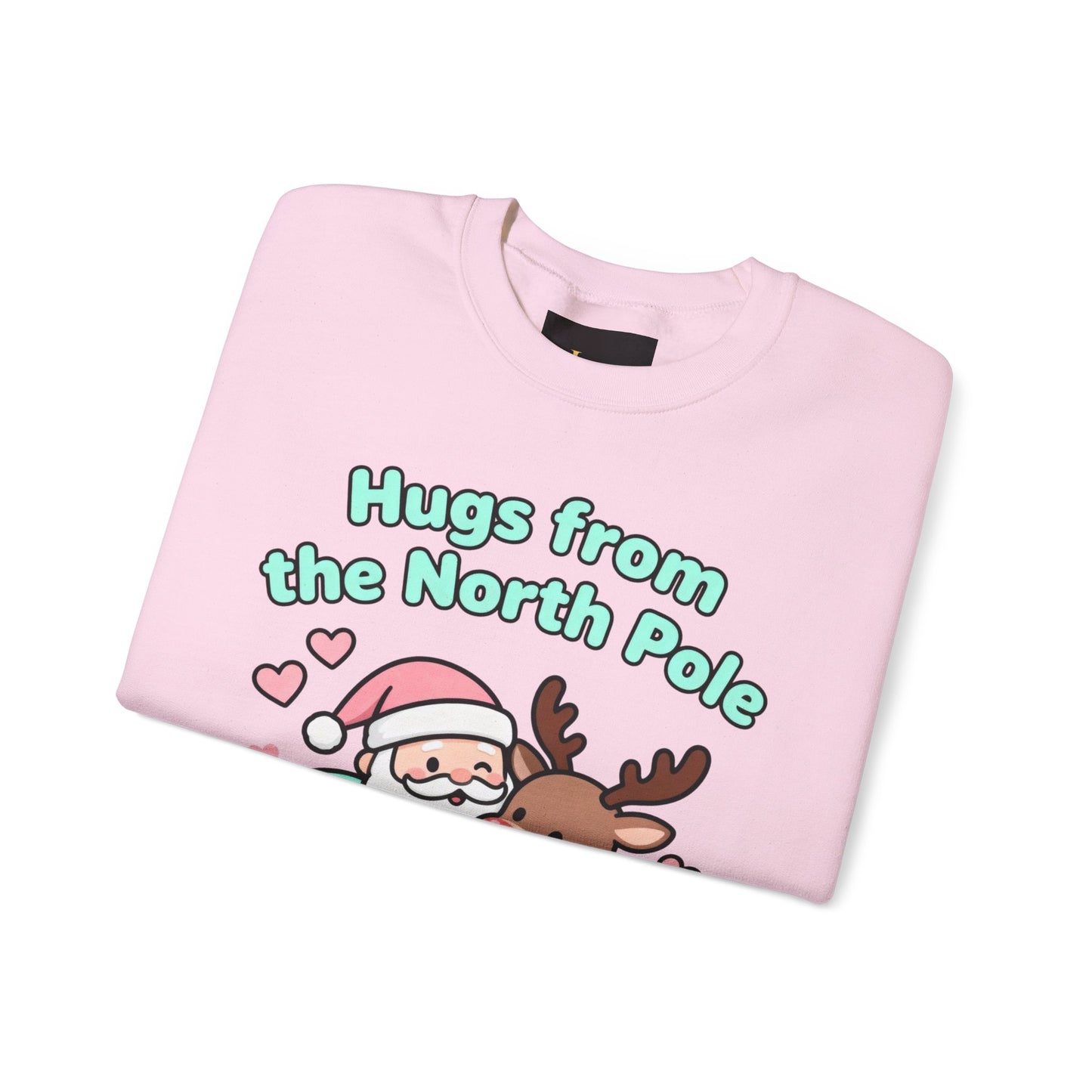 Christmas Sweatshirt Santa & Reindeer - Holiday Crewneck | Loom Noir