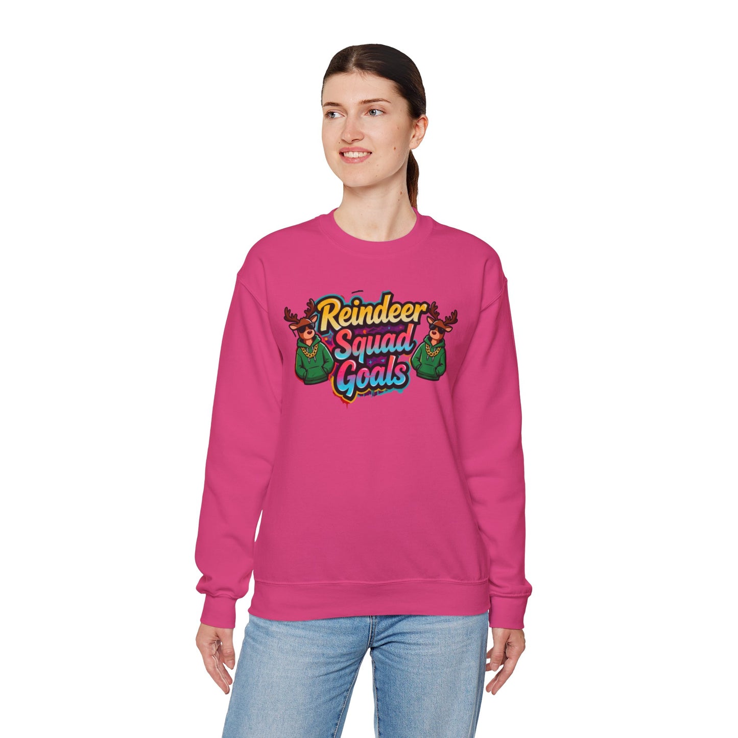 Reindeer Squad Goals Sweatshirt - Funny Christmas Crewneck | Loom Noir