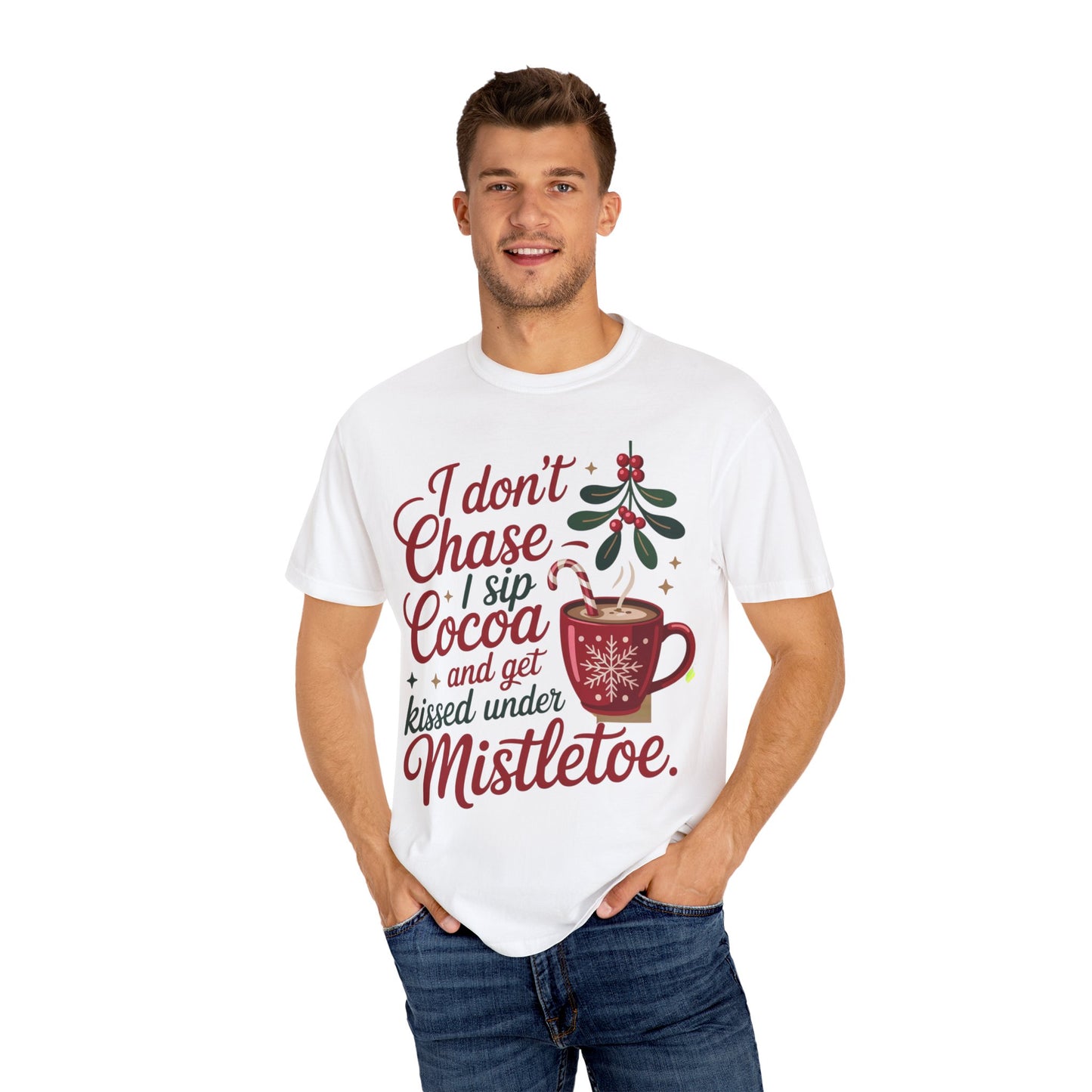 Mistletoe Cocoa Unisex T-Shirt - Cozy Christmas Tee | Loom Noir