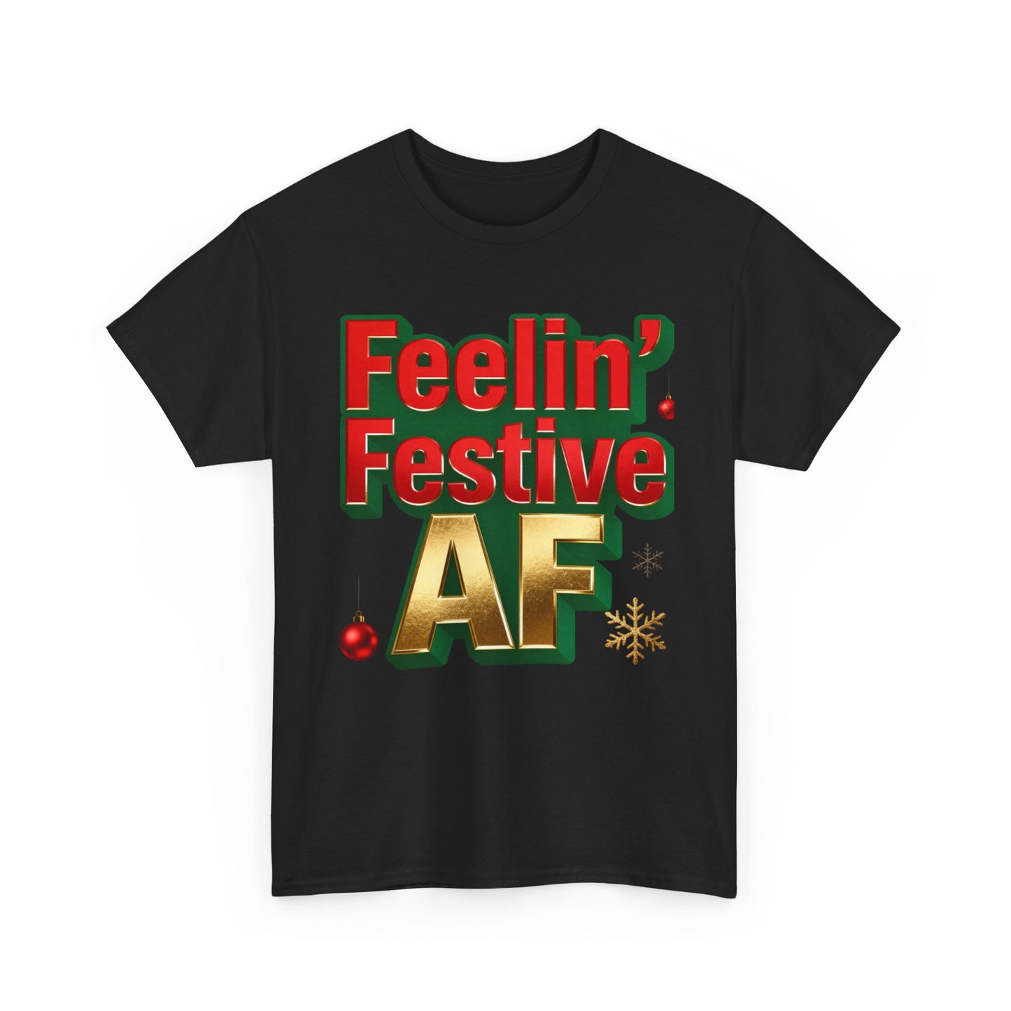 Festive AF Unisex T-Shirt - Funny Christmas Tee | Loom Noir