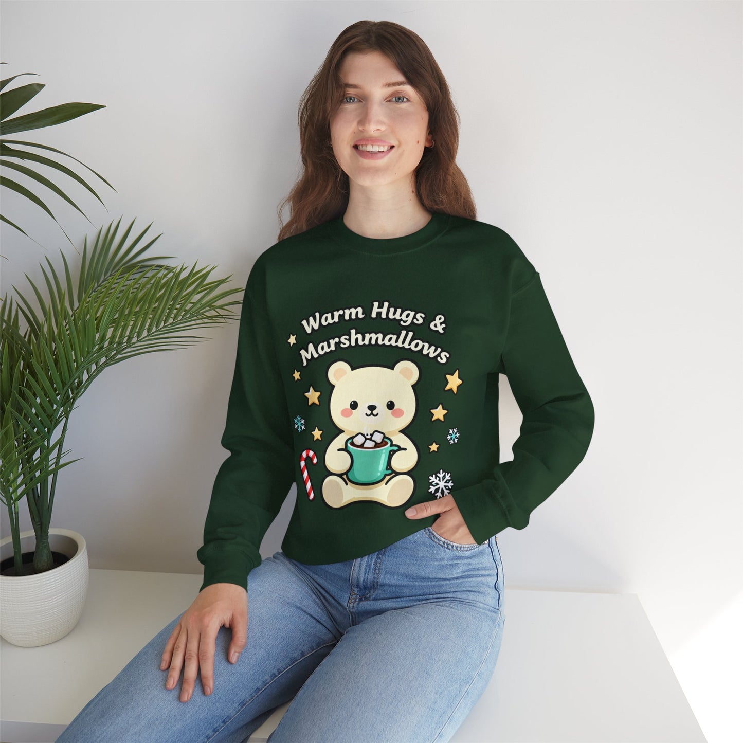 Cute Bear Hot Cocoa Sweatshirt - Warm Hugs & Marshmallows | Loom Noir