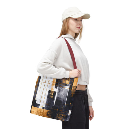 Modern Gold & Navy Tote Bag - Stylish Shopping Bag | Loom Noir